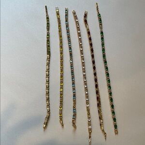 VTG Avon lot of 6 tennis bracelets Elegant Multi-Color Gemstone multiple colors